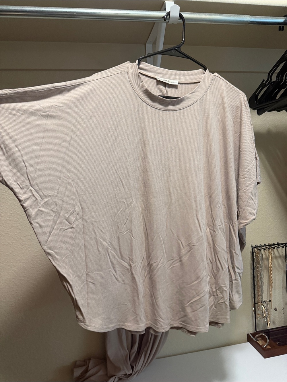 Zenana NWOT Rayon Ribbed Ash Mocha Shirt & Pants Set - M - Picture 2 of 7